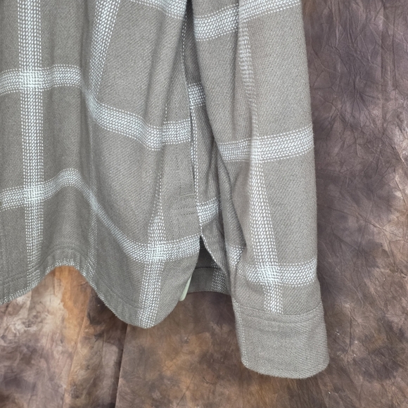 Madewell Kentwood Shirt Jacket Shacket Windowpane Flannel Tan Cream M - Picture 7 of 12